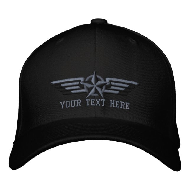 Casquette Brodée Personalized Star Badge Pilot Wings (Devant)