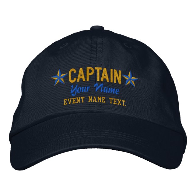 Casquette Brodée Personnalisable Votre Nom Capitaine Stars Broderie (Devant)