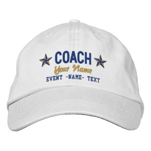 Casquette Brodée Personnalisable Votre Nom COACH Étoiles Broderie
