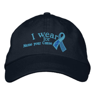 Casquette Brodée Personnalisé Blue Hope Ribbon Sensibilisation Votr