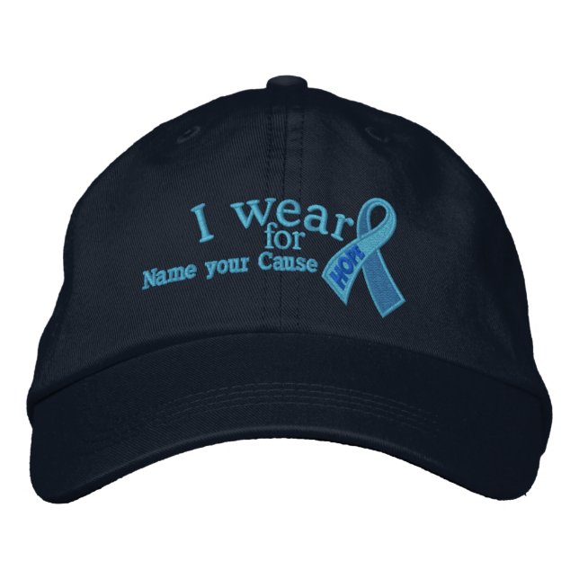 Casquette Brodée Personnalisé Blue Hope Ribbon Sensibilisation Votr (Devant)