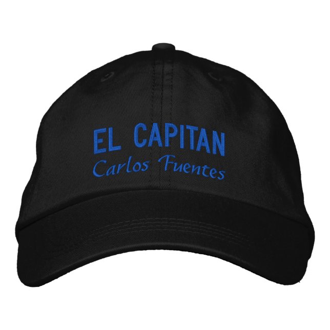 Casquette Brodée Personnalisé El Capitan Espagnol Pêche Bleue (Devant)