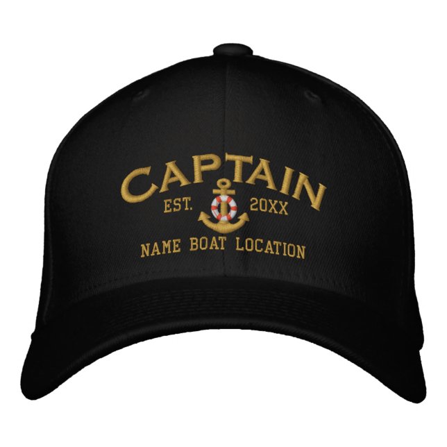 Casquette Brodée Personnalisé Est. Ancre du capitaine de mer Lifesa (Devant)