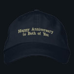 Casquette Brodée Personnalisé Happy Anniversaire à vous deux Casque<br><div class="desc">Ce casquette en coton de marine a le message sincère "Joyeux anniversaire pour vous deux", ce qui en fait un cadeau réfléchi pour les couples qui célèbrent leur journée spéciale. Le texte est magnifiquement brodé pour un look et une sensation premium. La casquette est conçue pour le confort avec une...</div>