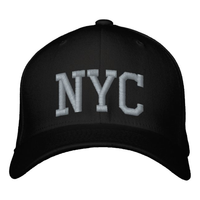 Casquette Brodée Personnalisé NYC Personnalisé Noir Et Rose (Devant)