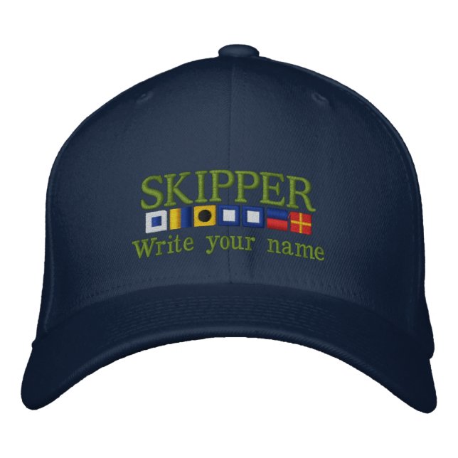 Casquette Brodée Personnalisé Personnalisé Votre Skipper Indicateur (Devant)