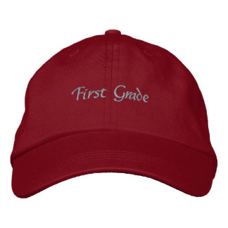 Casquette Brodée Personnalisé Rouge Texte de première année Étudian