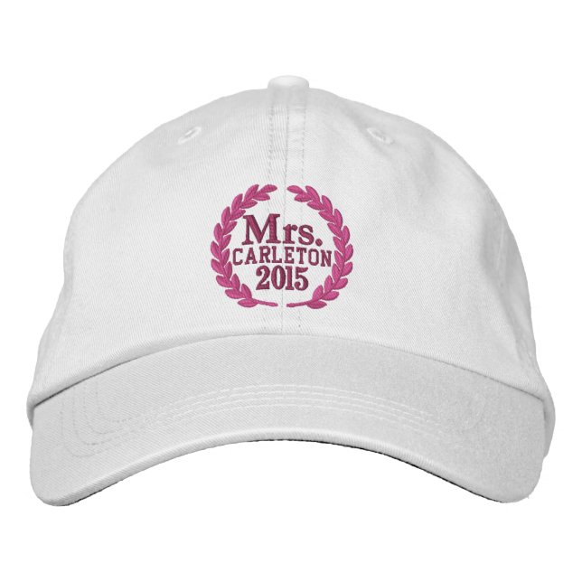 Casquette Brodée Personnalisé Votre nom Année pour Mme Embroidery (Devant)