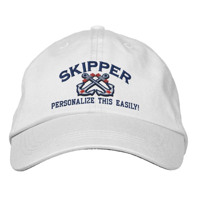 Casquette Brodée Personnaliser Ce Nom Emplacement Business Nautique (Devant)