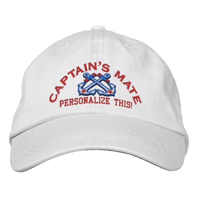 Casquette Brodée Personnaliser Ce Nom Emplacement Business Nautique (Devant)