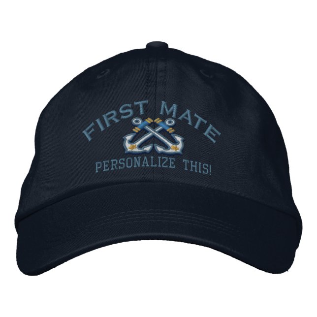 Casquette Brodée Personnaliser Ce Nom Emplacement Premier Mate Naut (Devant)