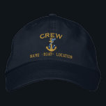 Casquette Brodée Personnaliser de l'équipage Votre nom  de corde An<br><div class="desc">Un casquette de baseball brodé par des membres d'équipage, facile à personnaliser. Mode décontractée qui a l'air bon sur, ou hors du bateau! Voici une sélection de casquettes de baseball décontractés brodés sur mesure ; dans un style nautique, vous pouvez facilement personnaliser pour le rendre aussi unique que vous êtes....</div>