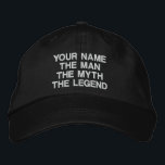 Casquette Brodée Personnaliser l'homme le mythe la légende brodée c<br><div class="desc">Personnalisez l'homme le mythe la légende brodé casquette pour hommes Anniversaire ou Fête des pères. Faites votre propre pour lui; père, père, oncle, grand-père, frère, mari, coach pas père, ami, patron, collègue, employé, copain, partenaire d'affaires etc. Drôle citation sport idée cadeau pour les hommes. casquette de protection solaire personnalisé cool...</div>