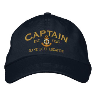 Casquette Brodée Personnaliser pour le nom d'année Capitaine Ancre 