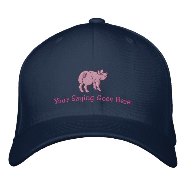 Casquette Brodée Personnalisez un petit porc mignon avec votre (Devant)