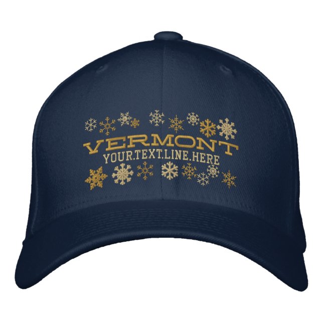 Casquette Brodée Personnalité du Vermont Winter Snowflakes (Devant)