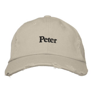 Casquette Brodée Peter Créez votre propre nom texte Chino twill-Cas