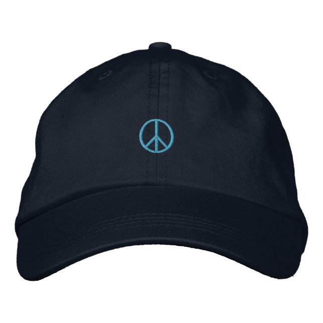 Casquette Brodée Petit Symbole de Paix Bleu (Devant)
