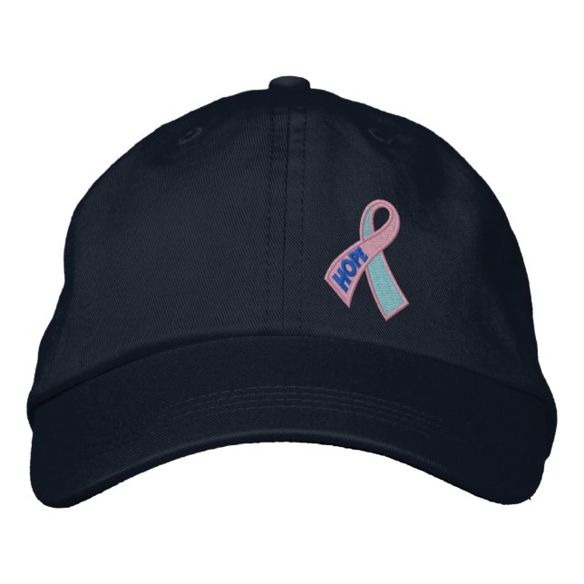 Casquette Brodée Pink and Blue Hope Cancer Ribbon Awareness (Devant)