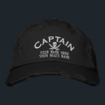 Casquette Brodée Pirate capitaine plaisante voile<br><div class="desc">Un casquette plaisant et humoristique avec un drapeau pirate jolly roger crâne changer facilement la couleur du fil pour coordonner avec votre couleur casquette.</div>