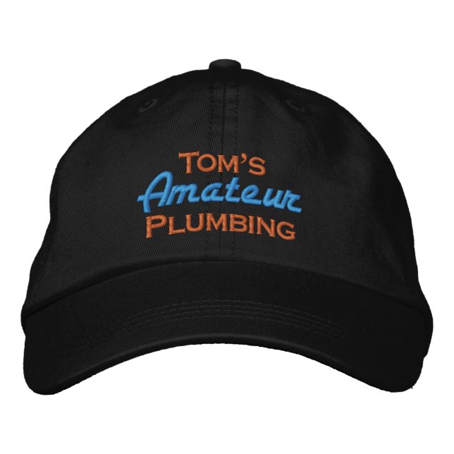 Casquette Brodée Plomberie Amateur de Tom (Devant)