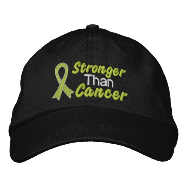 Casquette Brodée Plus fort que le cancer - Lymphome (Devant)