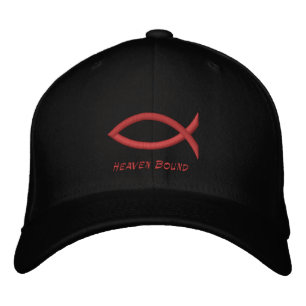Casquette Brodée Poisson chrétien noir