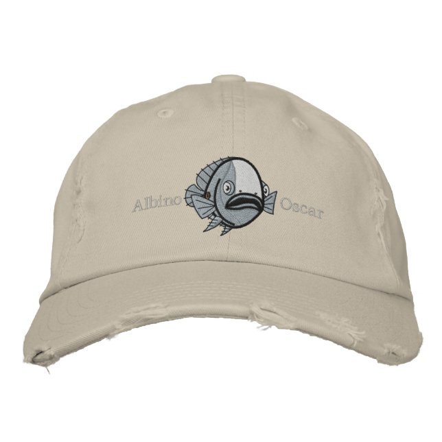 Casquette Brodée Poisson Oscar albinos - Customisé (Devant)