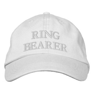 Casquette Brodée Porteur de bague chic mariage rose blush blanc