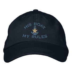 Casquette Brodée Premier compagnon son bateau mon Ancre blanche