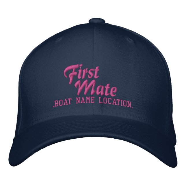 Casquette Brodée PREMIER MATE Nom personnalisé du bateau Nom de vot (Devant)