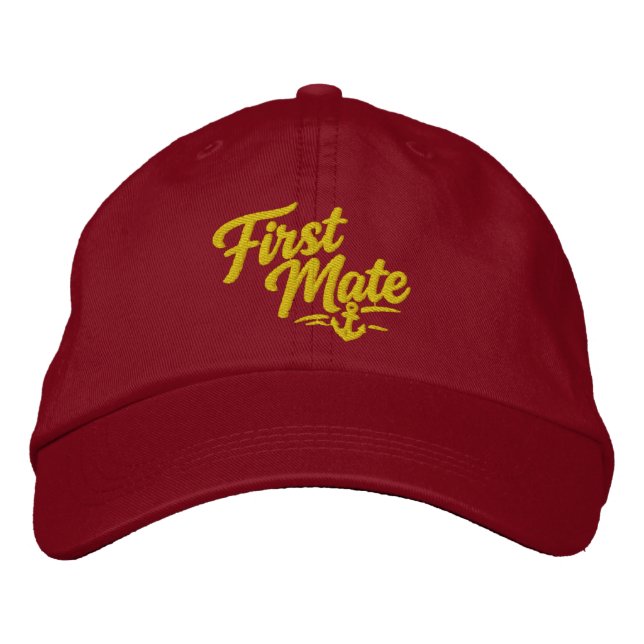 Casquette Brodée Premier Matelot de Bateau Simple Typographie Gras (Devant)