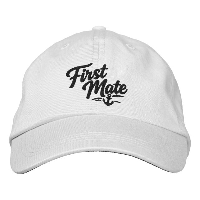 Casquette Brodée Premier Matelot de Bateau Simple Typographie Gras (Devant)
