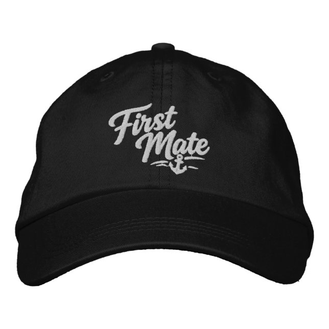 Casquette Brodée Premier Matelot de Bateau Typographie Simple Gras (Devant)