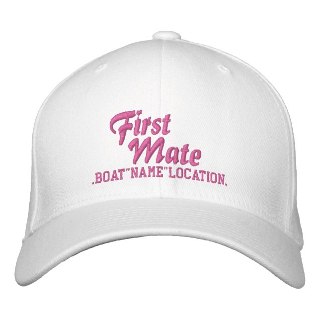 Casquette Brodée PREMIER NOM personnalisé Nom du bateau Votre nom (Devant)