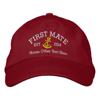 Casquette Brodée Premier Officier Avec Ancre Personnalisé