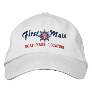 Casquette Brodée PREMIÈRE roue personnalisable Nom du bateau Votre 