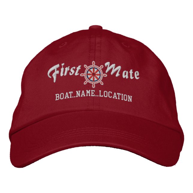 Casquette Brodée PREMIÈRE roue personnalisable Nom du bateau Votre  (Devant)