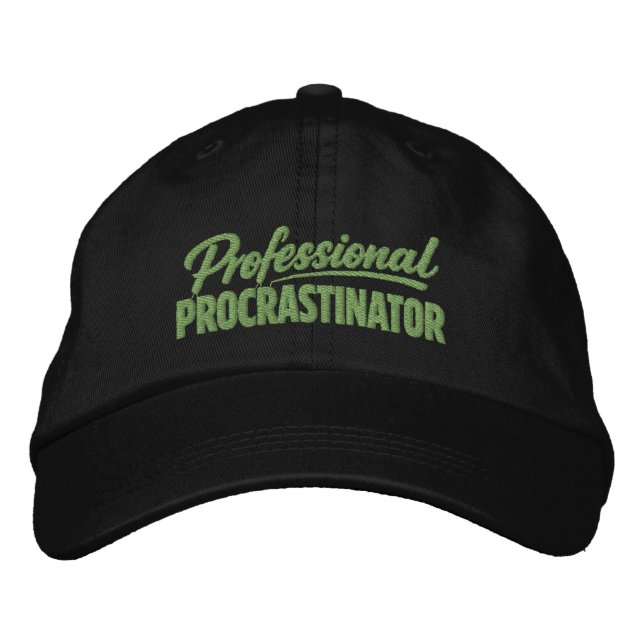 Casquette Brodée Procrastinateur Professionnel Humour Amusant (Devant)