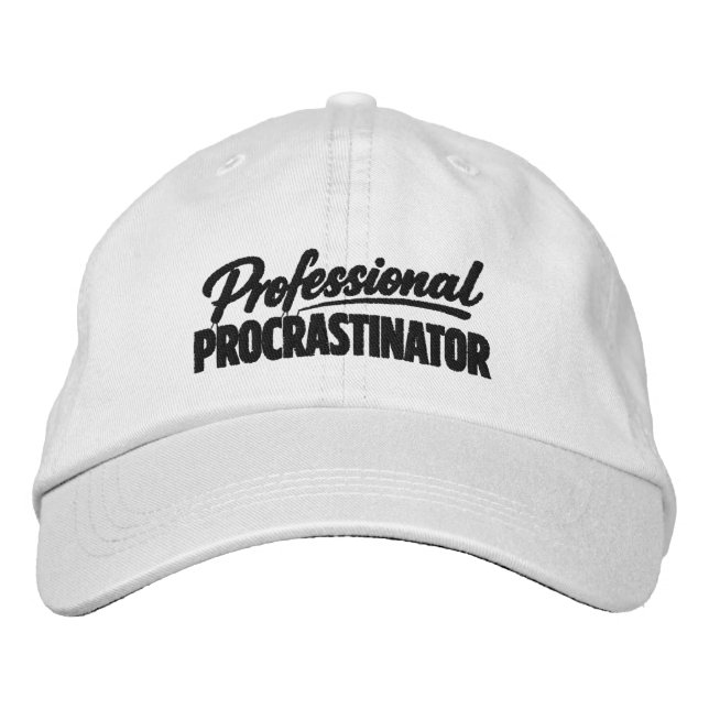 Casquette Brodée Professional Procrastinator Funny Humor (Devant)