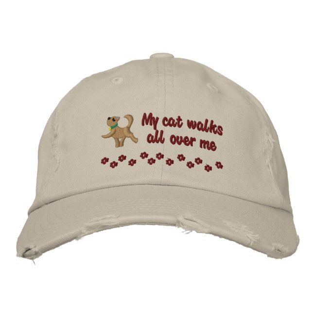 Casquette Brodée Promenade de chats (Devant)