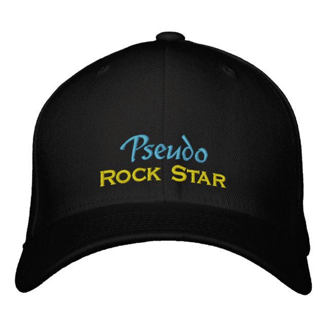 Casquette Brodée "Pseudo Rock Star" (Devant)