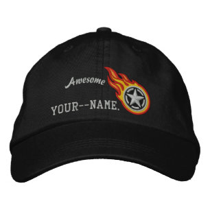 Casquette Brodée Puce de course Star Stencil personnalisée Flames
