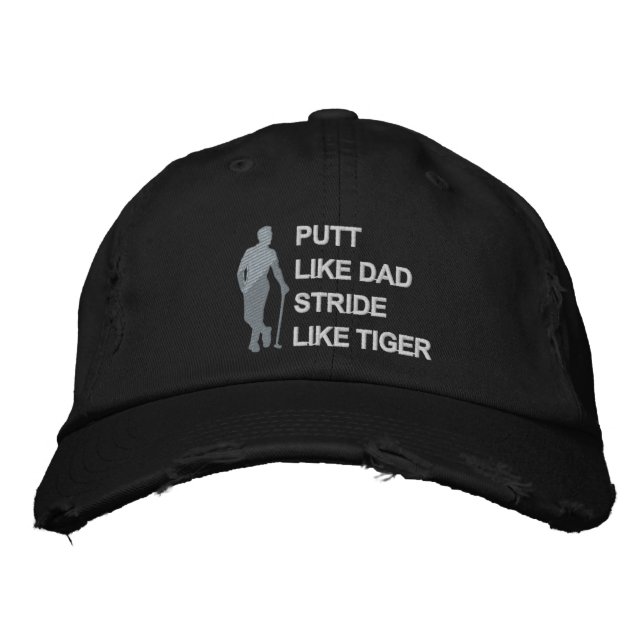 Casquette Brodée Putt Like Papa Stried Like Tiger Modern Golf (Devant)
