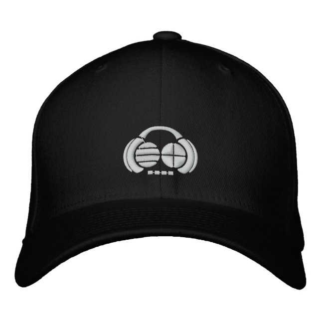 Casquette Brodée Quatre quarts - logo blanc avant/côté (Devant)