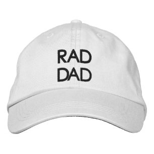Casquette Brodée Rad Papa blanc noir coutume minimaliste cool moder
