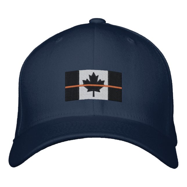 Casquette Brodée Recherche et Secourir Mince Orange Line Drapeau ca (Devant)