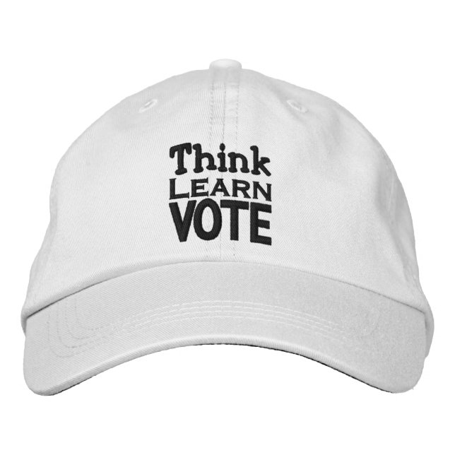 Casquette Brodée Réfléchissez, apprenez, votez (Devant)