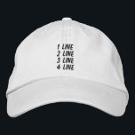 Casquette Brodée Réglables personnalisés le font vous-même<br><div class="desc">Créez votre propre casquette réglable. Utilisez l'outil de conception pour télécharger votre art,  conceptions,  ou image pour créer celui d'un casquette réglable aimable ! Vous pouvez également ajouter le texte. créez vos propres casquettes uniques de Ricaso</div>