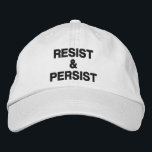 Casquette Brodée Résister et persister au texte noir sur blanc poli<br><div class="desc">Montrez que vous ne céderez pas à la tyrannie et incitez d'autres à protester en portant un casquette de baseball avec les mots "Résister & Persister" brodés en gras en noir sur un arrière - plan blanc. Les casquettes sont disponibles en d'autres couleurs dans l'encadré. Pour voir le design Resist...</div>